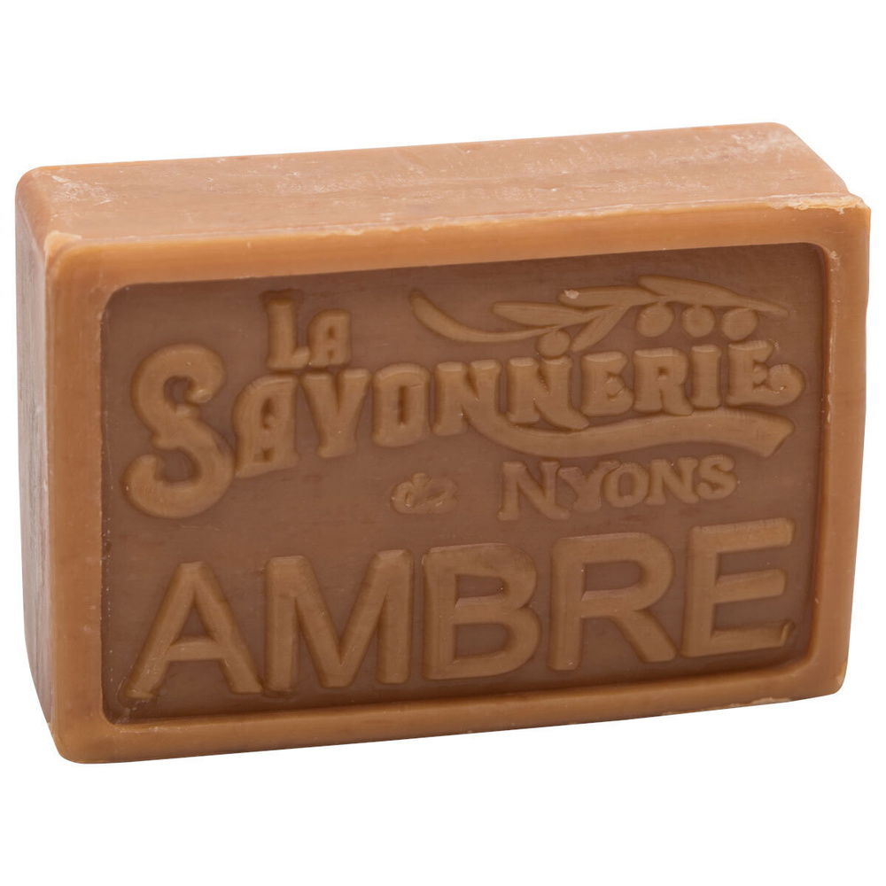 Твердое мыло для рук и тела с янтарем, прямоугольное 100 гр. La Savonnerie de Nyons, Франция.  #1