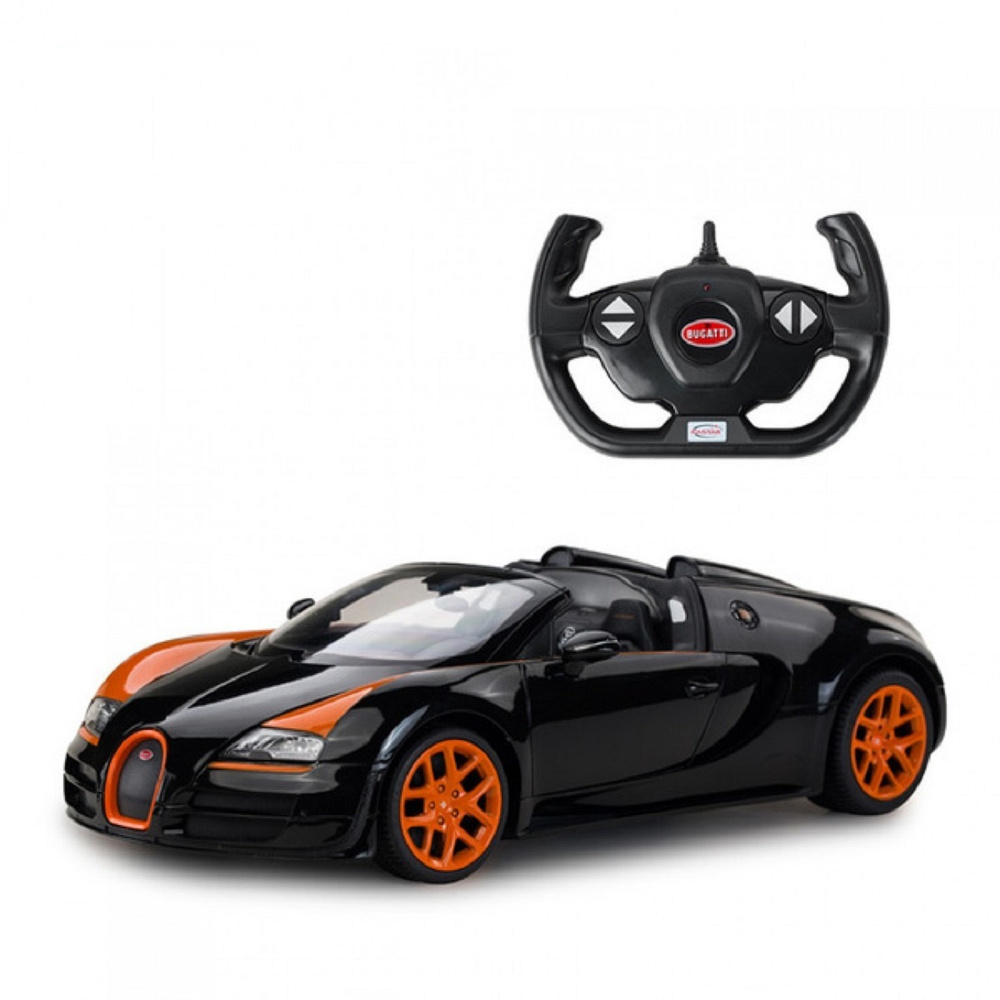 Машинка радиоуправляемая Rastar Bugatti Grand Sport Vitesse, 70400B, оранжевый, черный, масштаб 1:14 #1