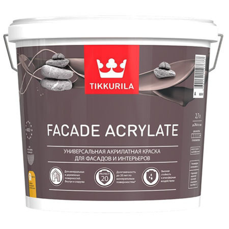 TIKKURILA FACADE ACRYLATE / Тиккурила Фасад Акрилат краска акрилатная, универсальная для фасадов и интерьеров, #1