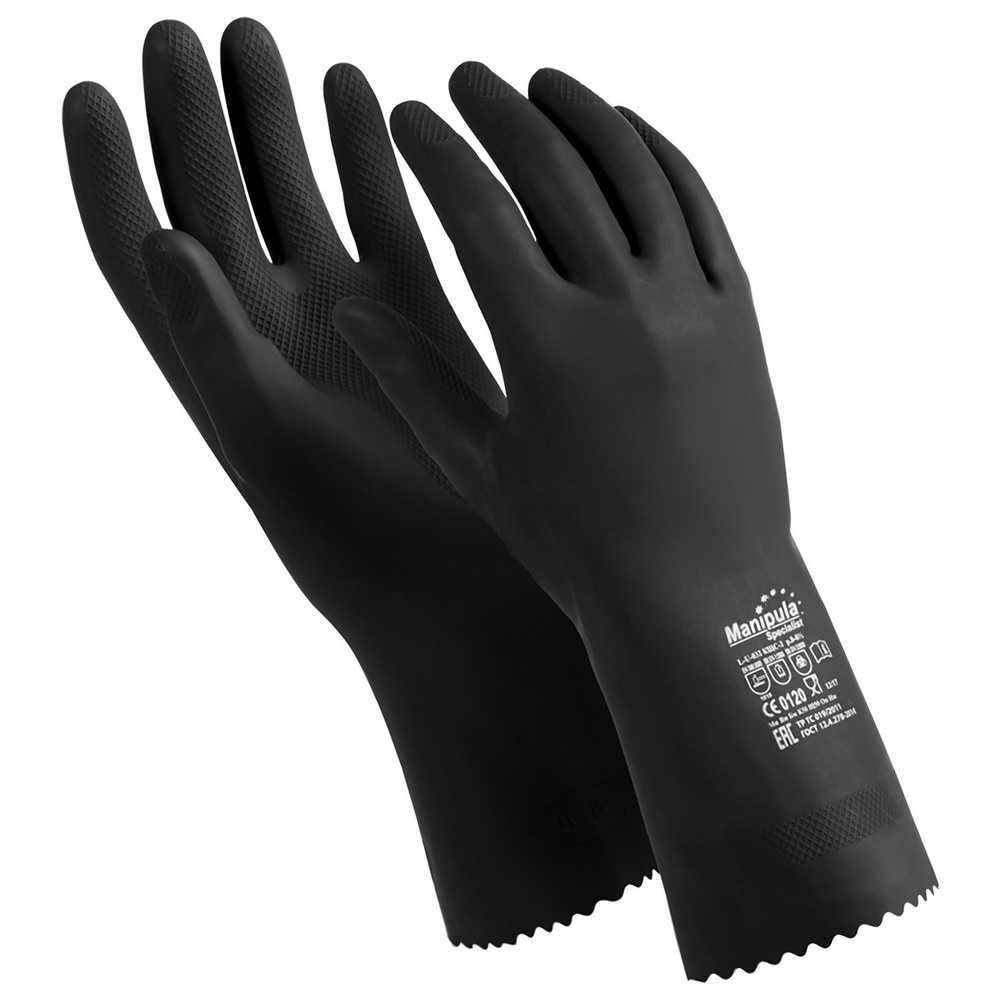 Перчатки защитные Manipula Specialist латексные кщс-2, ультратонкие, размер 8-8,5 m, черные  #1