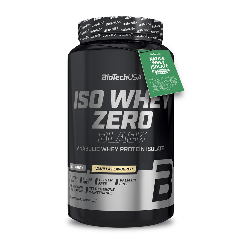 Сывороточный протеин изолят BiotechUSA Iso Whey Zero Black 908 г ваниль  #1