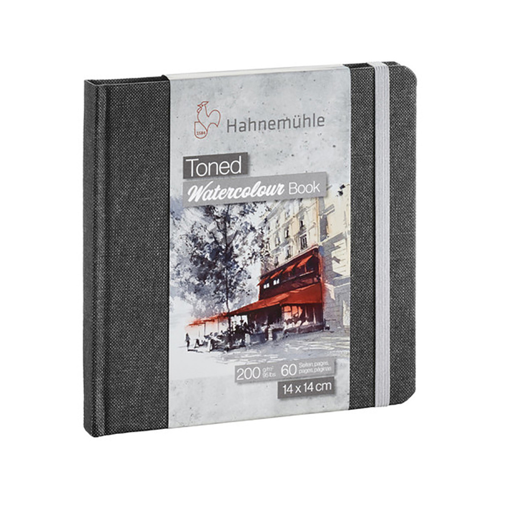 Альбом для рисования Hahnemuhle "Watercolour book" акварель, 200 г/м2, 14х14 см, мелкое зерно, серый, #1