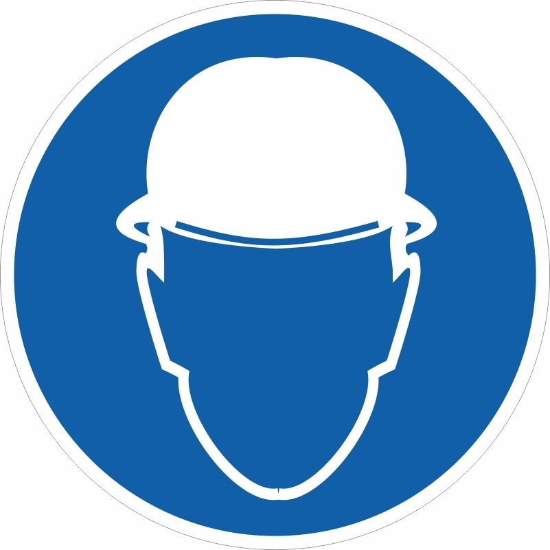 Знак-табличка M02 "Работать В Защитной Каске Шлеме" 250х250 мм из пластика толщиной 3 мм 1 шт ПолиЦентр #1