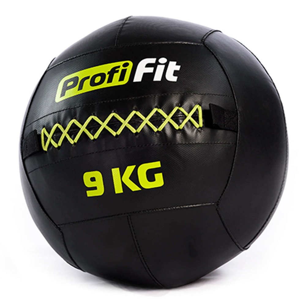 Медицинбол набивной мяч для кроссфита (Wallball) PROFI-FIT, 9 кг #1