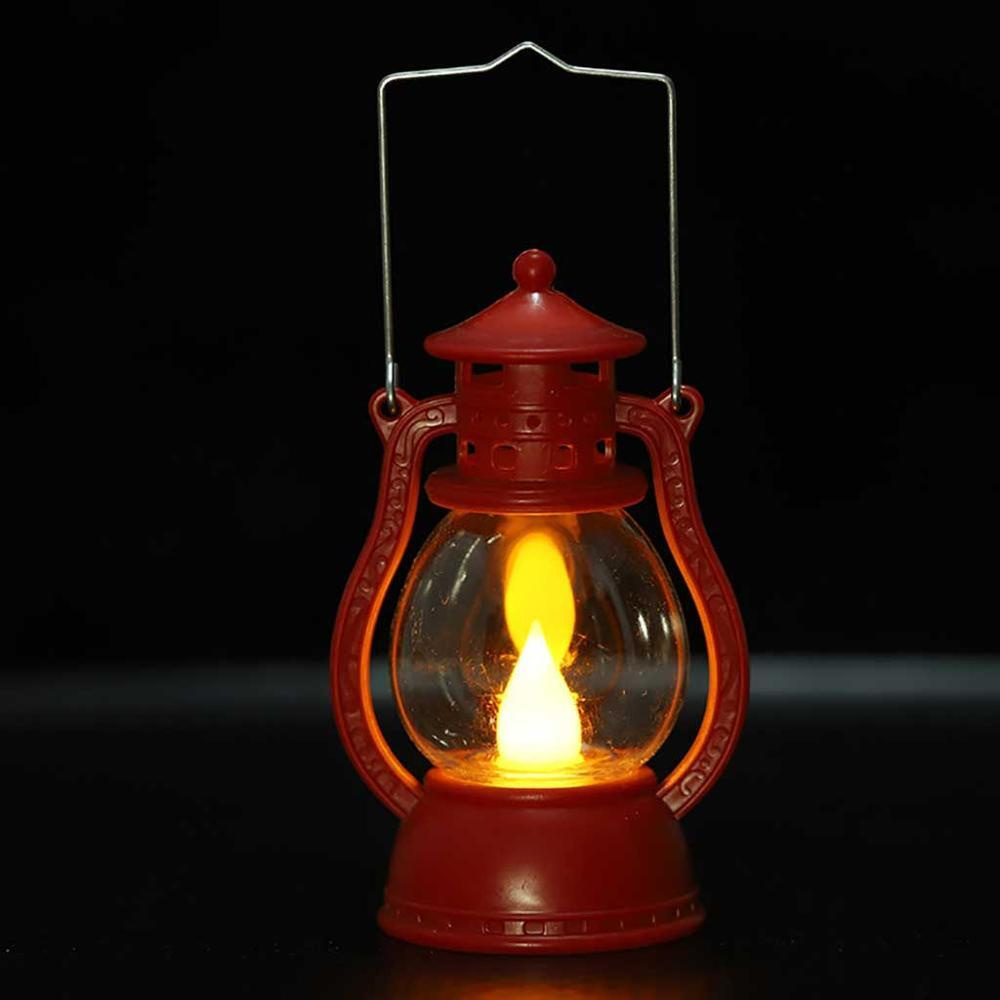 Декоративный праздничный фонарь на батарейках (красный)  #1