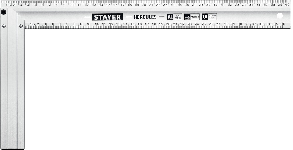Угольник столярный с усиленным алюминиевым полотном 400 мм жесткий STAYER  #1