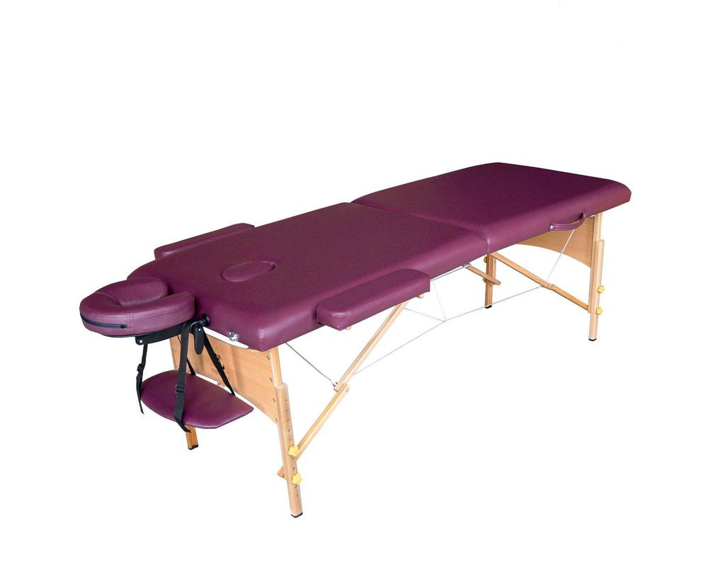 Массажный стол DFC NIRVANA Relax складной, для дома, деревянные ножки, цвет сливы (Plum), до 250 кг  #1