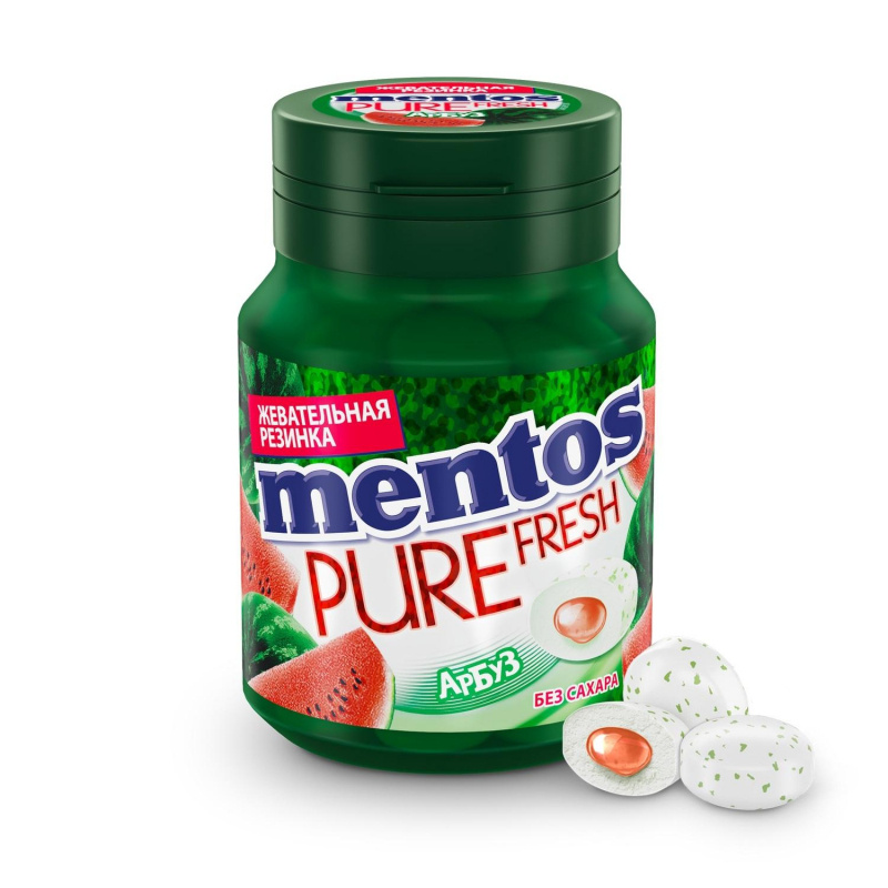 Mentos, Жевательная резинка Pure Fresh, Арбуз, 54гр #1