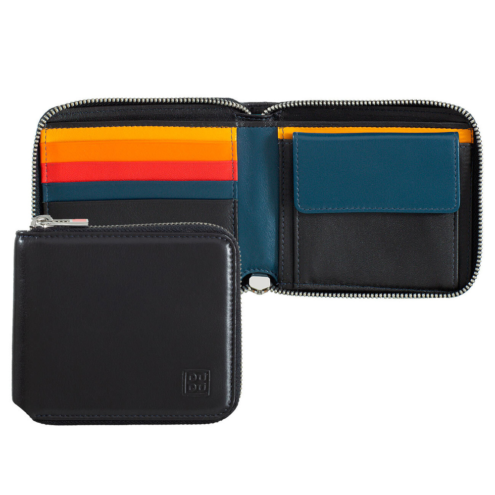 Итальянский цветной кожаный женский мужской кошелек портмоне на молнии DuDu серии Faro  #1