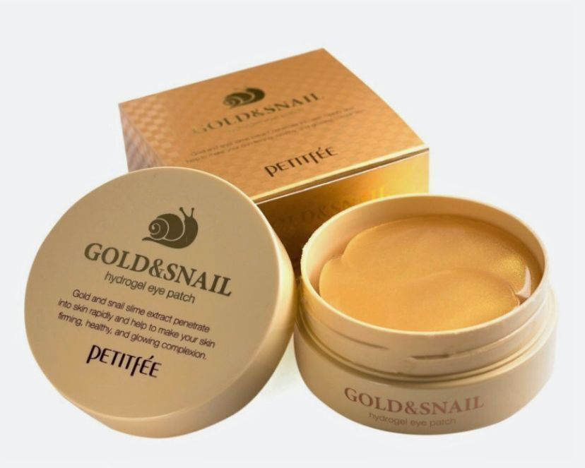 Gold & Snail Hydrogel Eye Patch патчи для глаз с улиткой и золотом от темных кругов и морщин под глазами, #1