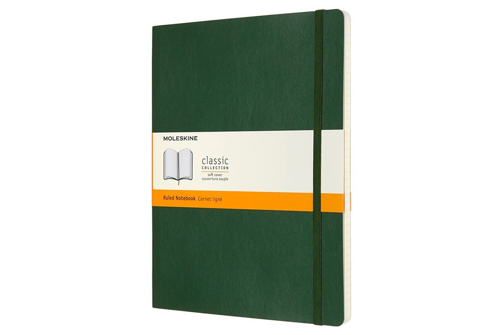 Блокнот в линейку Moleskine CLASSIC SOFT QP621K15 19х25см 192стр. мягкая обложка, зеленый  #1