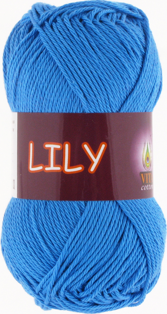 Пряжа для вязания VITA LILY (Лили), цвет: 1617 (синий); 1 моток, состав: 100% мерсеризованный хлопок, #1