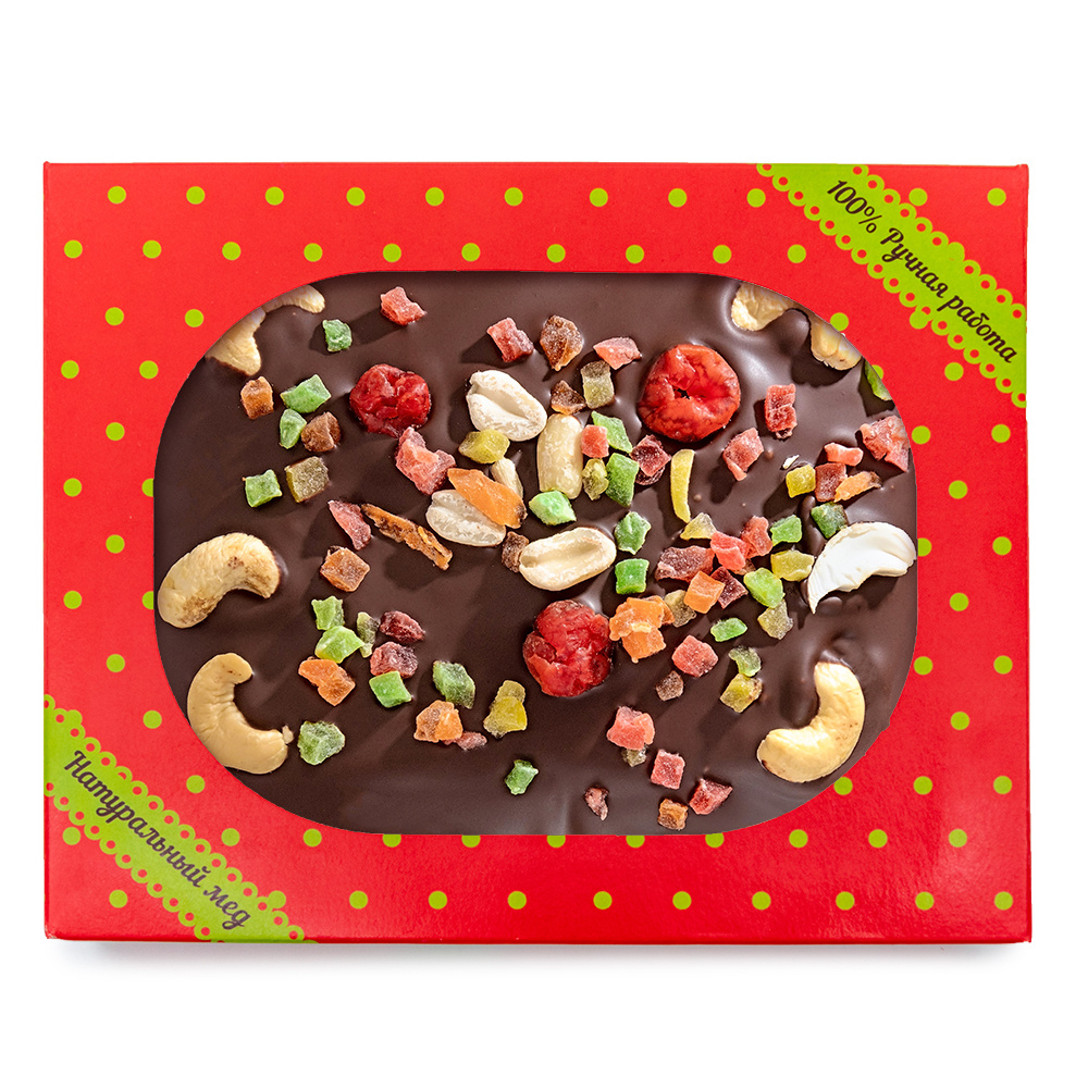 Пряники Пекарня SOFI, в шоколадной глазури "Кешью" с орехами и сухофруктами, ручная работа, 2 шт  #1