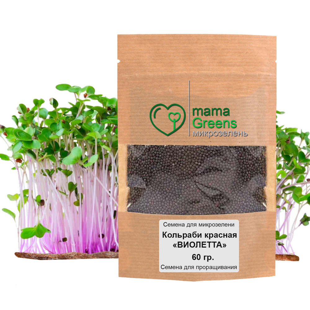 Семена капусты Кольраби Виолетта красная 60 гр - весовые семена для выращивания микрозелени и проращивания #1