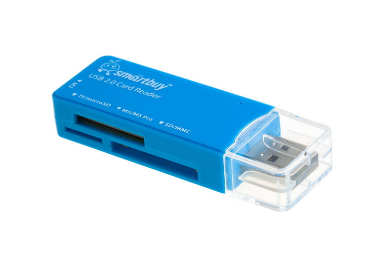 Картридер Smartbuy 749, USB 2.0 - SD/microSD/MS/M2 (SBR-749-B), голубой #1