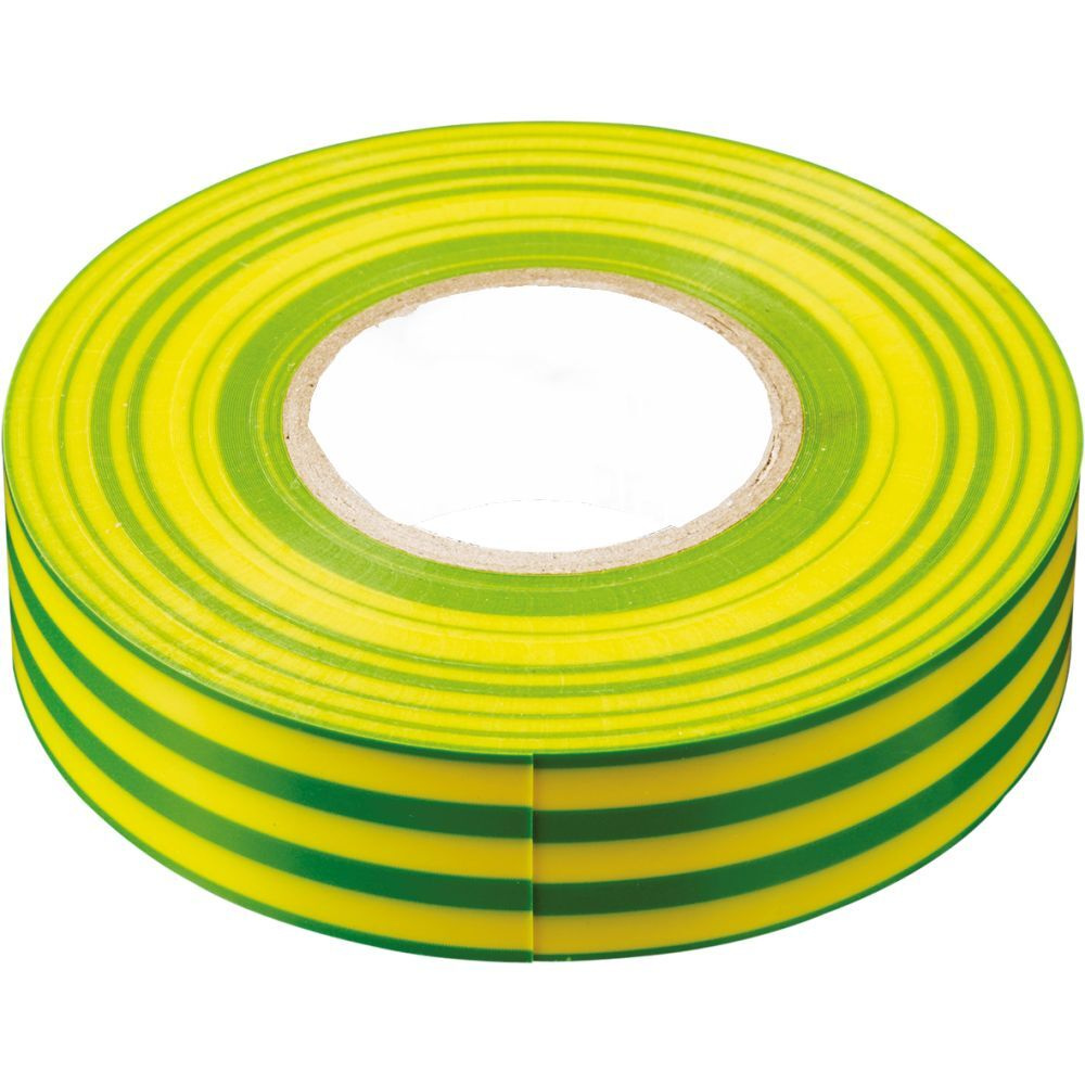 Изолента Stekker ПВХ, желто-зеленая, 19*0.13 мм, 10 метров #1