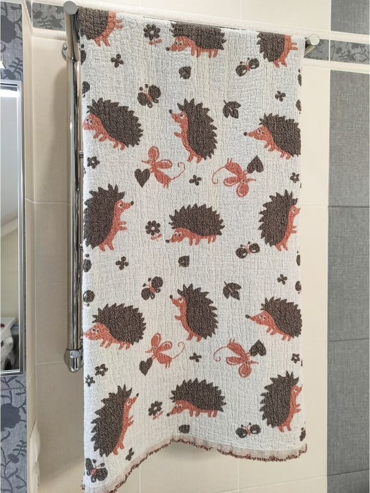 Белорусский лен Гостевое полотенце, Хлопок, Лен, 60x130 см, разноцветный, 1 шт.  #1