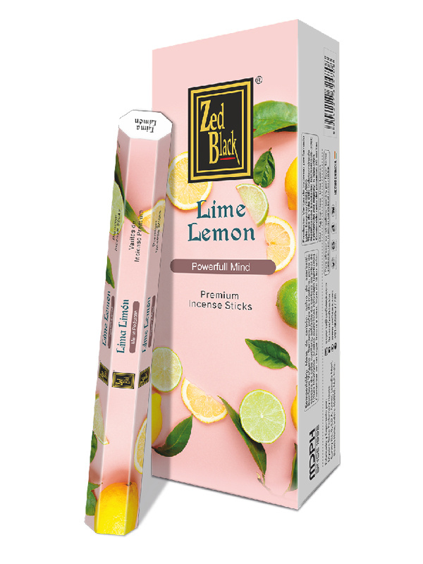 LIME LEMON Premium Incense Sticks, Zed Black (ЛАЙМ ЛИМОН премиум благовония палочки, Зед Блэк), уп. 20 #1