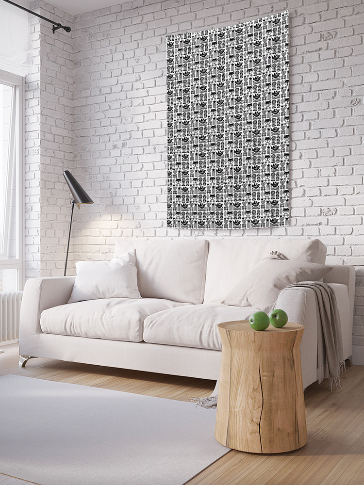 Вертикальное фотопанно на стену JoyArty "Скандинавские узоры", из ткани, 100х150 см  #1