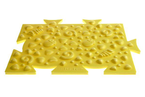 Пазл массажного коврика с различными зонами воздействия Арт.1004 жёлтый, размер 1 элемента 290 на 220 #1