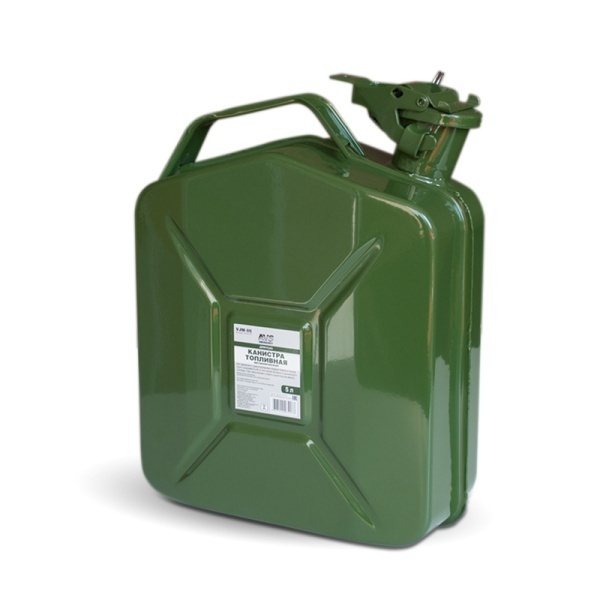 Канистра топливная металлическая вертикальная AVS VJM-05, 5 литров (зеленая), A07417S  #1