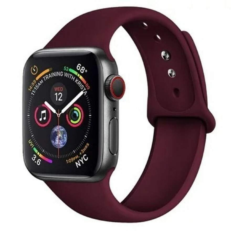 Ремешок для Apple Watch, силиконовый 38/40 мм /Ремешок для смарт часов (бордовый)  #1