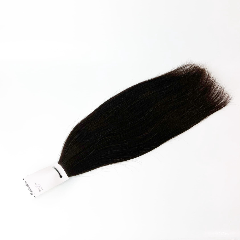 Славянские волосы в срезе 70 см тон 1б черный с коричневым отливом  #1