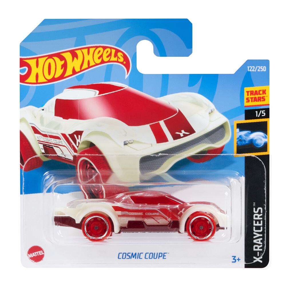 HCT85 Машинка металлическая игрушка Hot Wheels коллекционная модель COSMIC COUPE белый/красный  #1