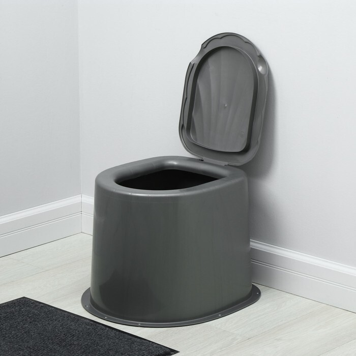 Туалет дачный, h 35 см, без дна, с отверстиями для крепления к полу, серый  #1