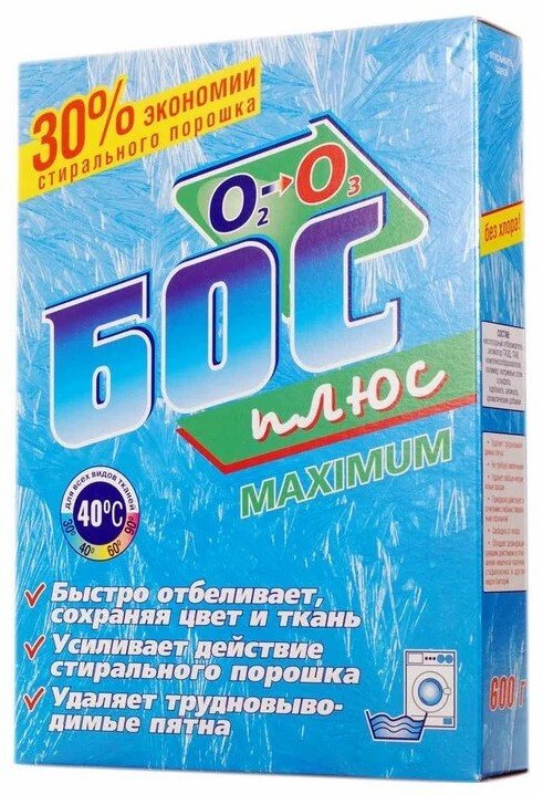 Отбеливатель БОС плюс maximum, 600 г, картонная пачка #1