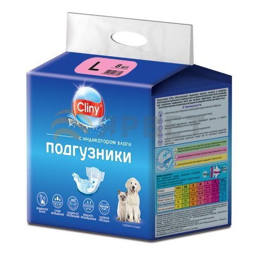 Подгузники Cliny для собак и кошек 8-16 кг (L), 12 шт. #1