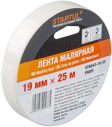 Лента малярная 19 мм 25 м STARTUL Profi (ST9043-19-25) #1