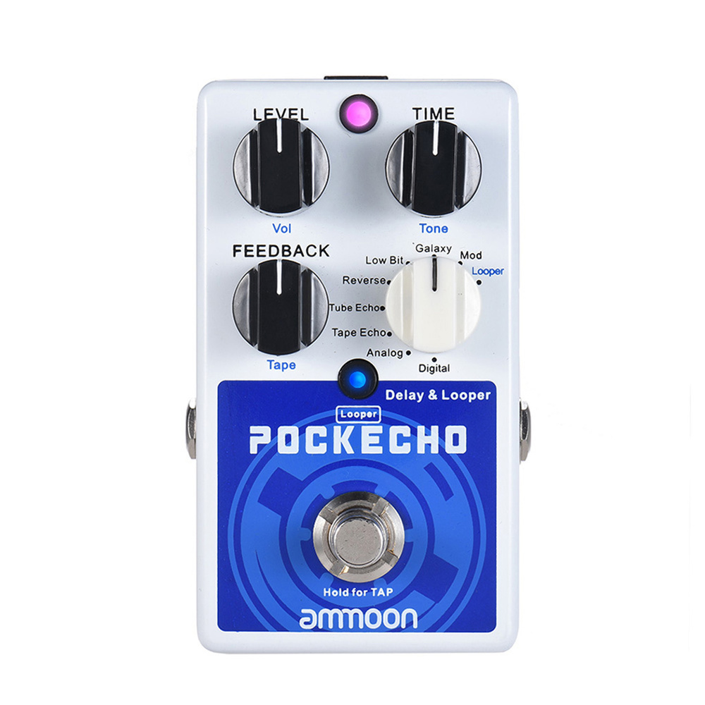 Гитарная педаль эффектов POCKECHO Delay & Looper 8 эффектов задержки Макс. 300s  #1