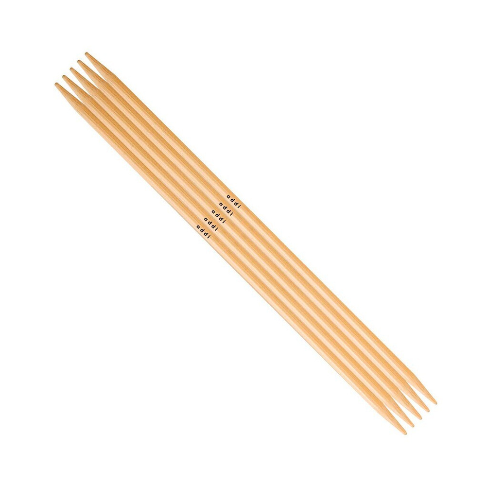 Спицы для вязания Addi чулочные бамбуковые, 4 мм, 15 см, 5 шт на блистере, арт.501-7/4-015  #1