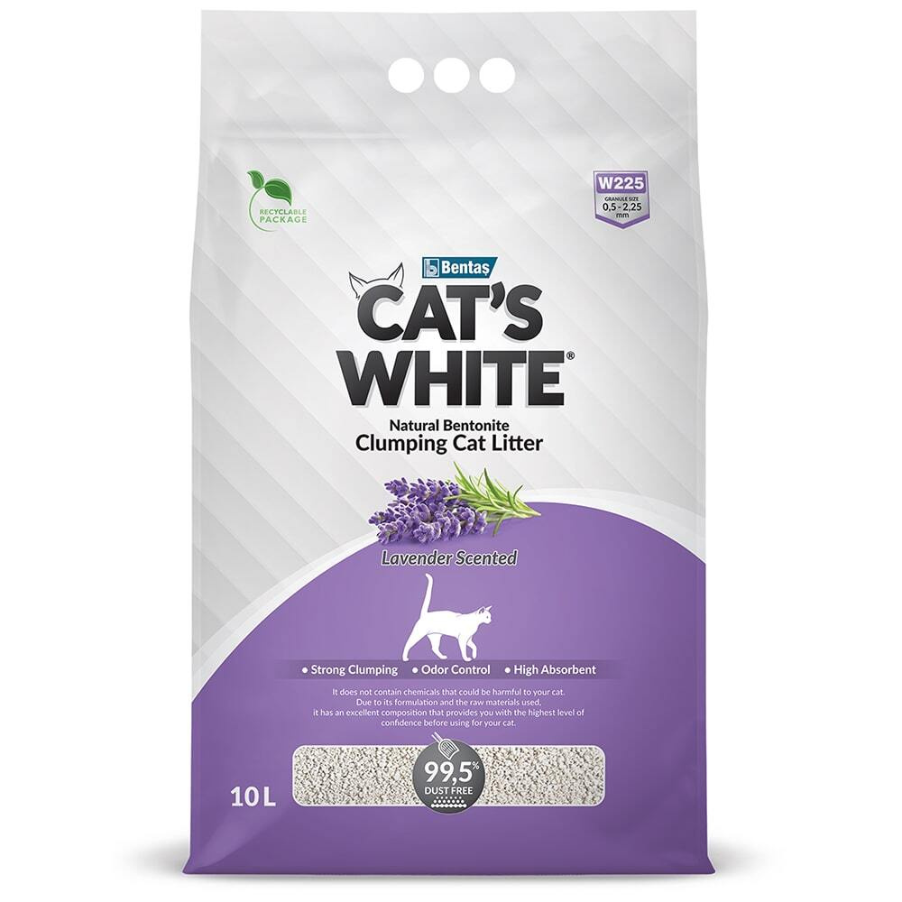 CAT'S WHITE Наполнитель Глиняный Комкующийся Лаванда 8500г. #1