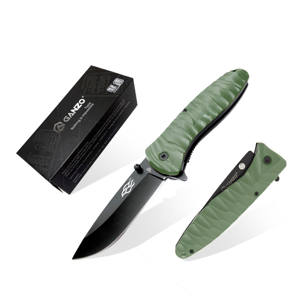 Нож туристический складной тактический недорогой Ganzo Ganzo G620g-1  Green-Black, длина лезвия 8.8 см ножик для охоты, рыбалки и выживания -  купить с доставкой по выгодным ценам в интернет-магазине OZON (179621488)