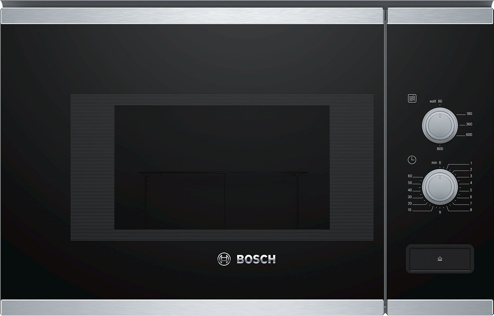 Встраиваемая микроволновая печь Bosch BFL520MS0, 20л, 5 программ, чёрная, нержавеющая сталь  #1