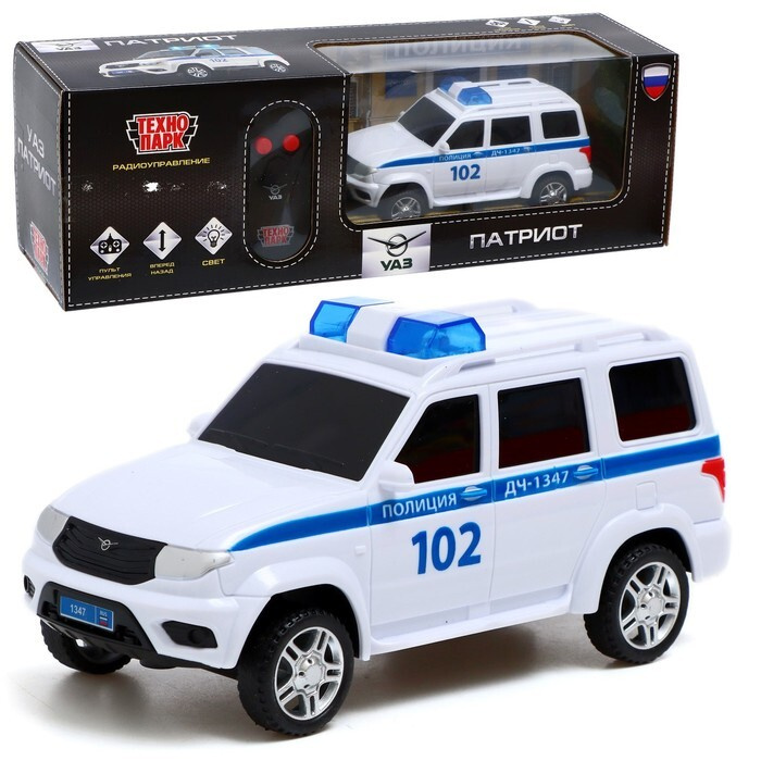 Машина радиоуправляемая УАЗ Патриот. Полиция 15,5 см, свет, белый PATRIOT  #1