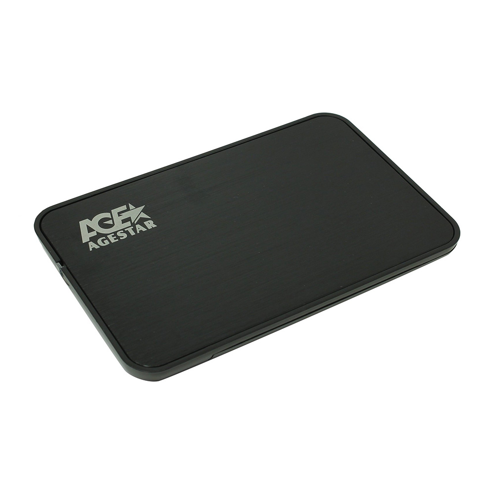 Внешний корпус USB 2.0 / 2,5" SATA AgeStar SUB2A8 (BLACK), сталь+пластик, черный, безвинтовая конструкция, #1