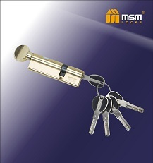 Цилиндровый механизм MSM CW100PB ключ-вертушка .Цвет золото.Размер цилиндра 65*35 . Вертушка со стороны #1