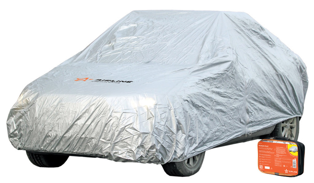 Тент чехол для автомобиля с боковой молнией универсальный защитный от дождя и снега влагооталкивающий #1