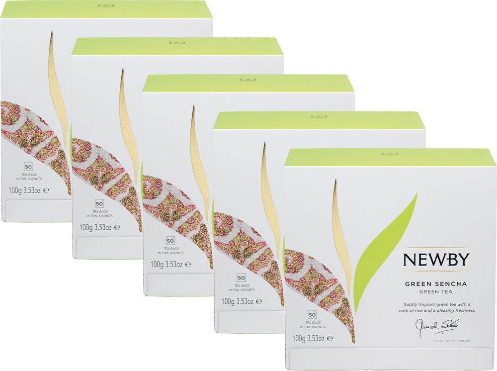Чай зеленый Newby Green Sencha в пакетиках 2 г х 50 шт в упаковке, комплект: 5 упаковок  #1