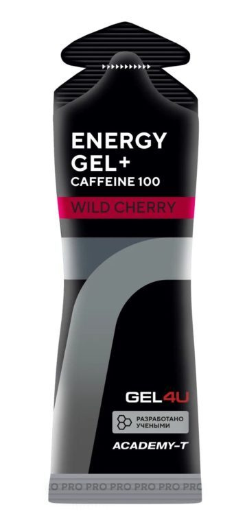 Энергетический гель для бега GEL4U + Caffeine 100мг (Вишня), 60мл / С Кофеином / Углеводный, изотонический, #1