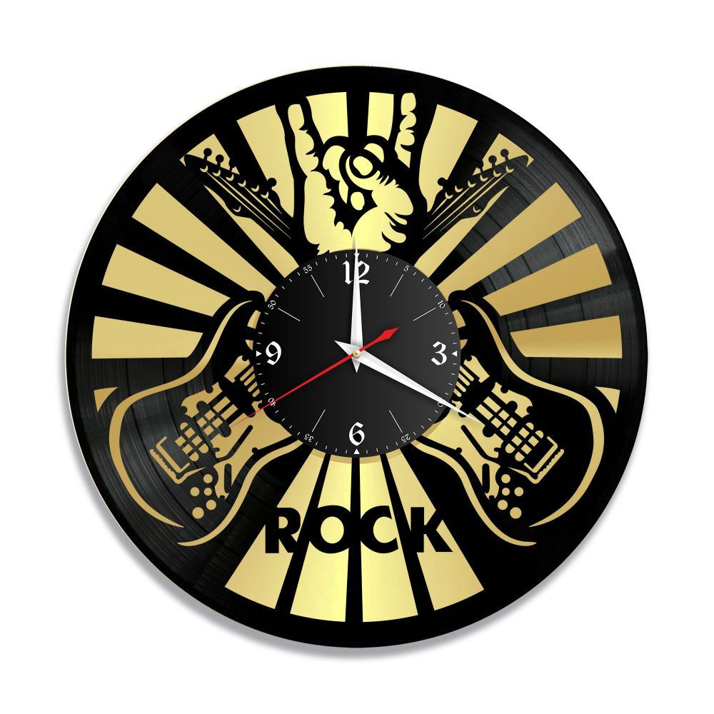 RedLaser Настенные часы "Музыка золото, из винила, №20", 30 см #1