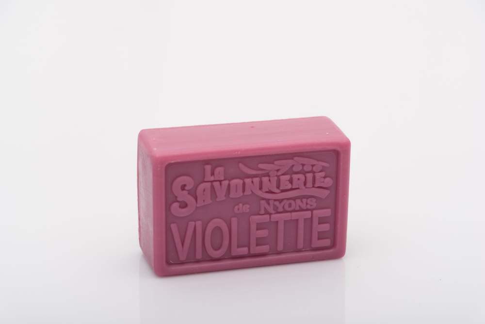 Твердое мыло для рук и тела с фиалкой, прямоугольное 100 гр. La Savonnerie de Nyons, Франция.  #1