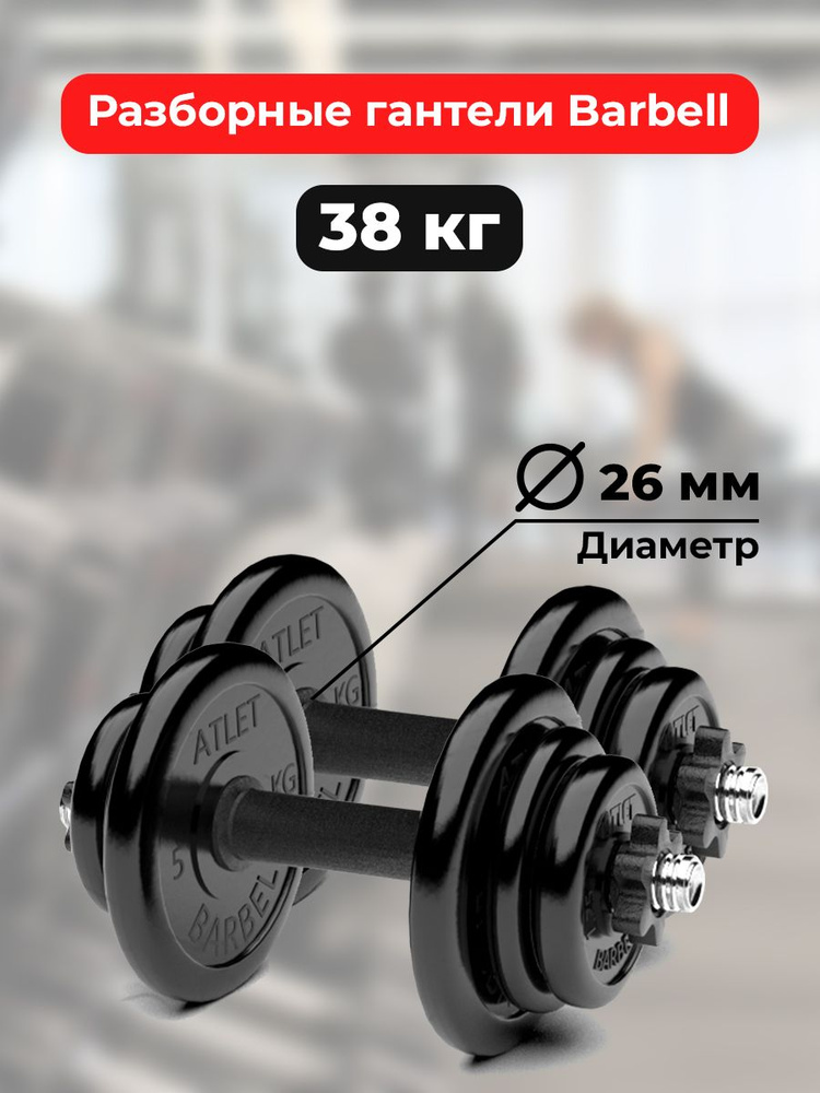 Гантели 19 кг - 2шт MB Barbell разборные #1