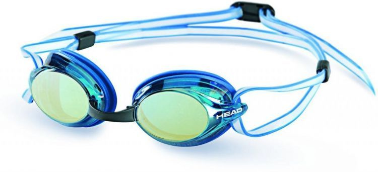 Стартовые очки для плавания HEAD VENOM Mirrored, цв.рамки синий зеркальные стекла, цв.обт. синий  #1
