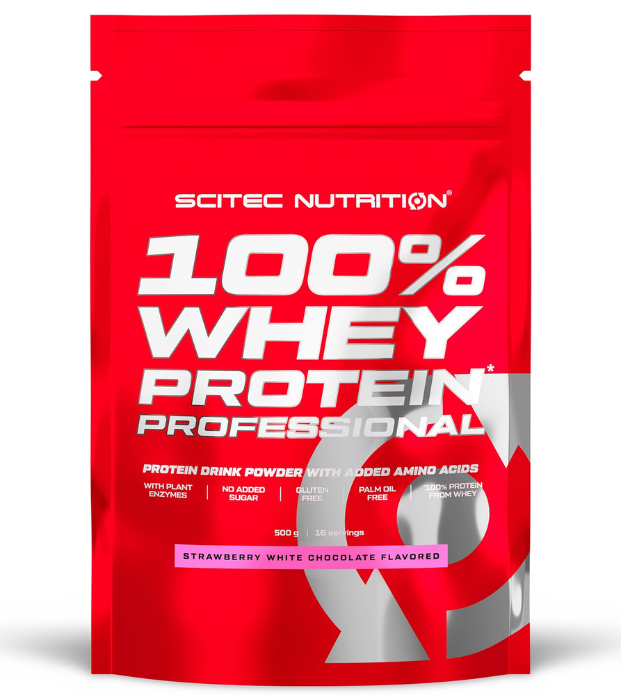 Протеин сывороточный Scitec Nutrition 100% Whey Protein Professional 500 г клубника-белый шоколад  #1