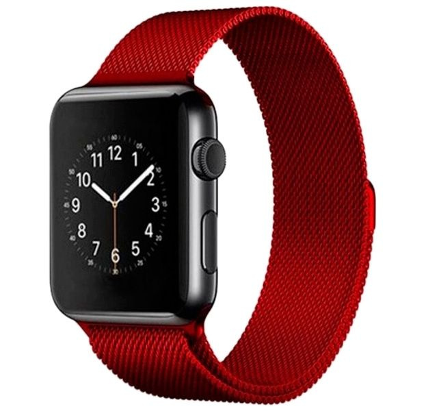 Красный металлический ремешок Milanese Band для Apple Watch 42/44/45/49 mm  #1