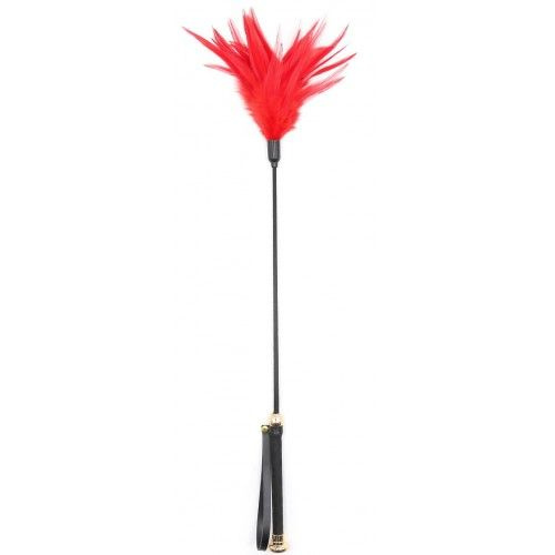 Красный перьевой тиклер с декорированной ручкой #1